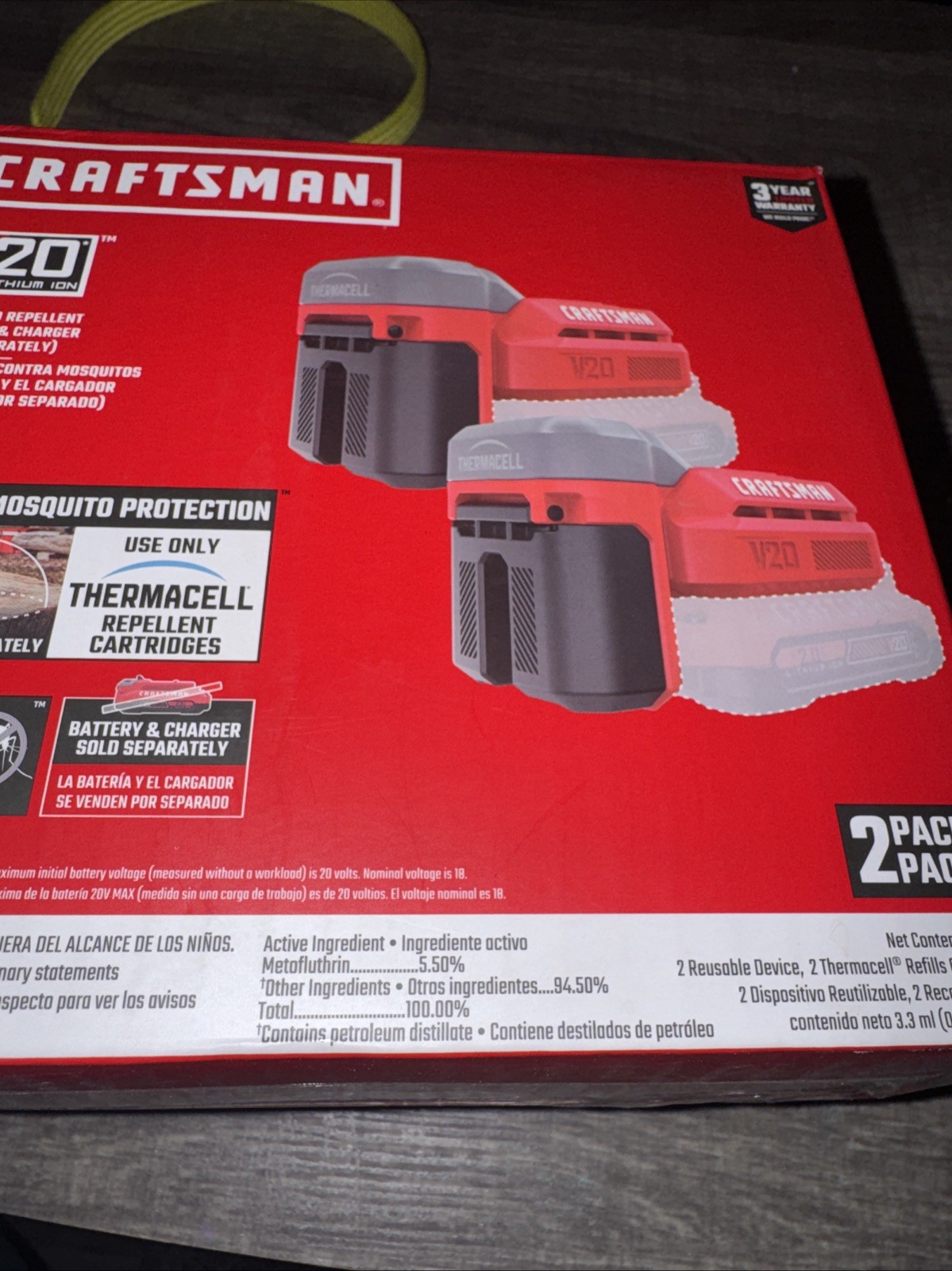 Craftsman V20/20V Repellent 2 Pack CMCE560B2 ~ Battery & Charger Sold Separately