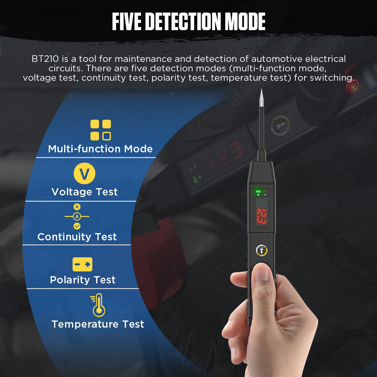Circuit Tester 9-30v Dc Automotive Test Light Bidirectional Voltage Fuse Tester