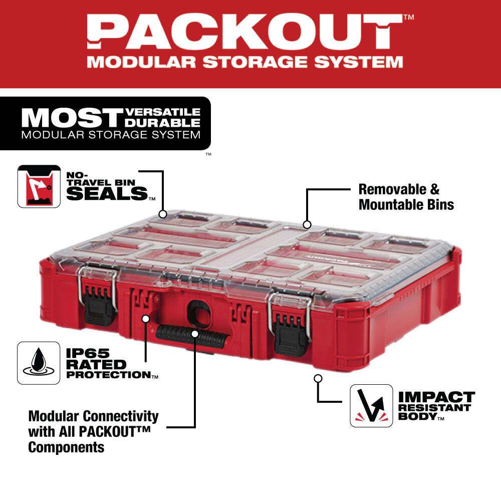 Milwaukee 48-22-8430 10-Bin Impact Resistant Polymer Packout Organizer