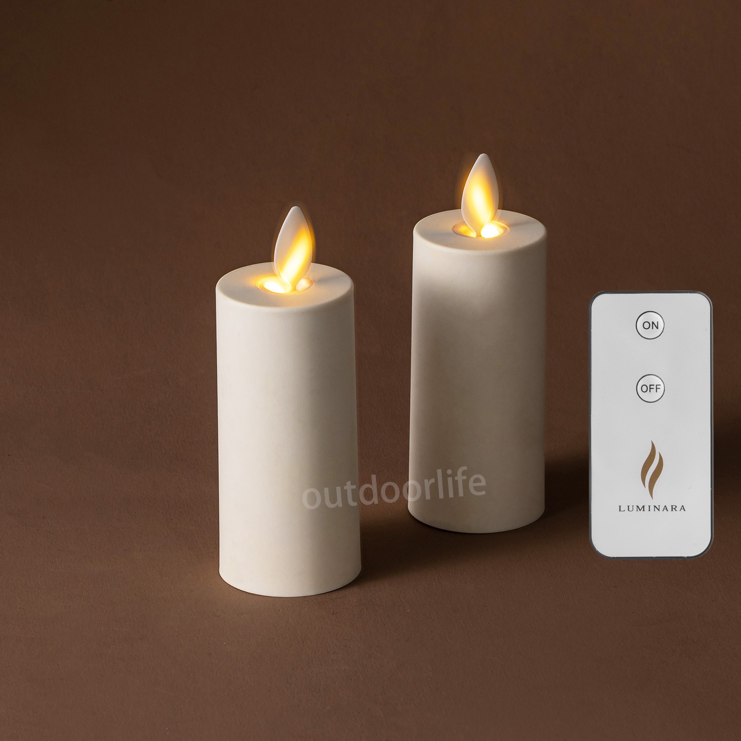 Luminara Votive Flameless Candle 2pcs Ivory Moving Flame Matte Plastic Finish