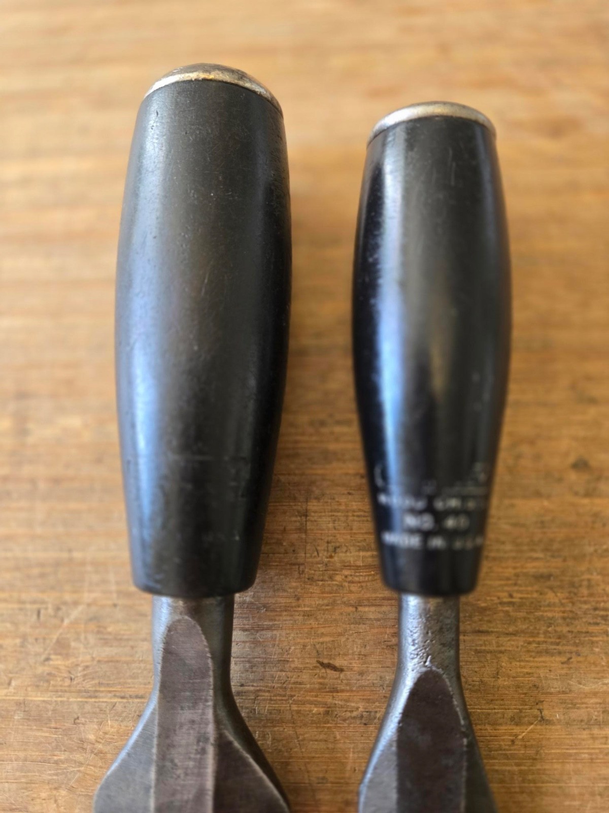 Vintage Stanley Everlasting No.40 Wood Chisel lot x2 -1 inch & 1 1/2 inch