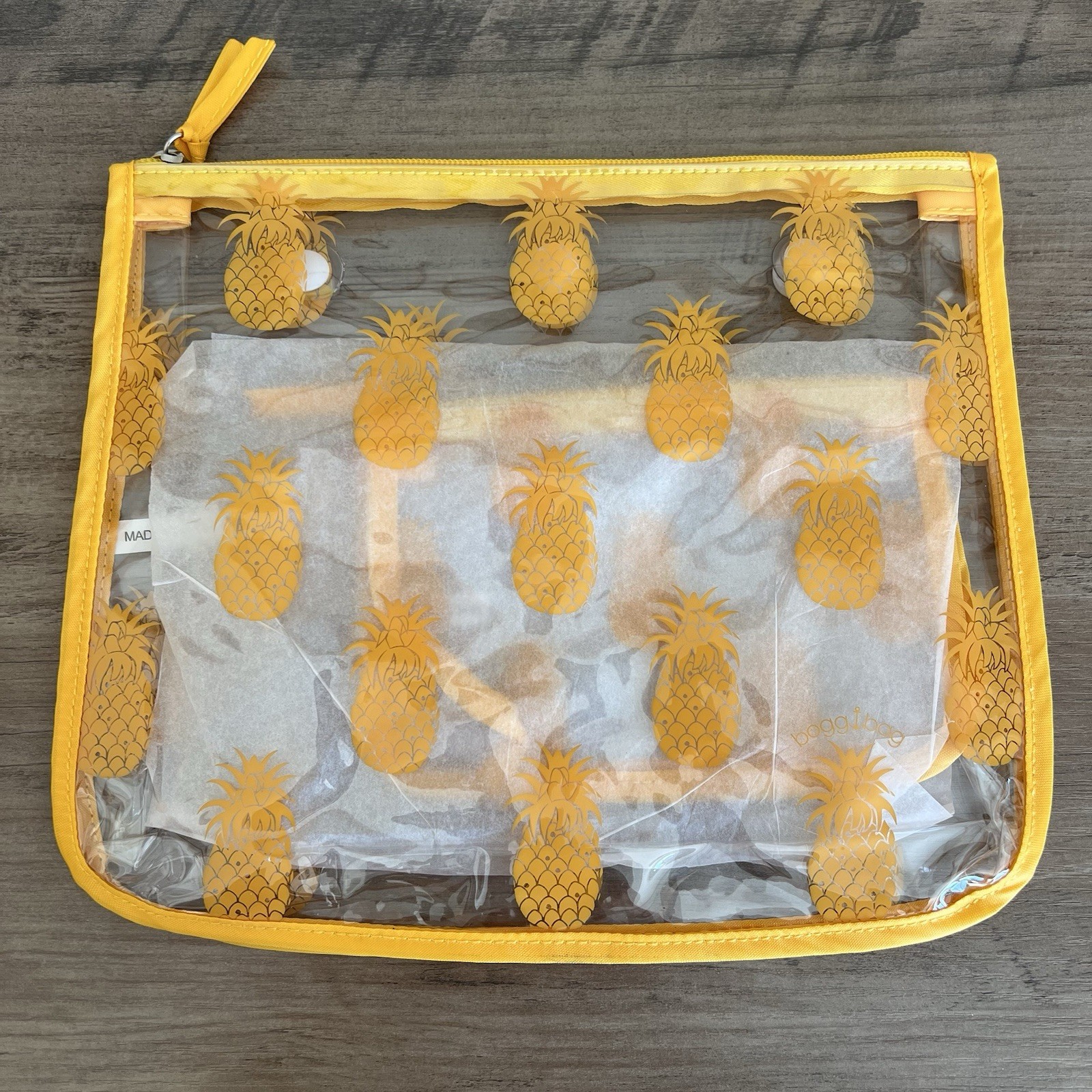 Bogg Bag Pineapple Insert Pouches 2 Set Clear Zipper Travel Organizer Beach