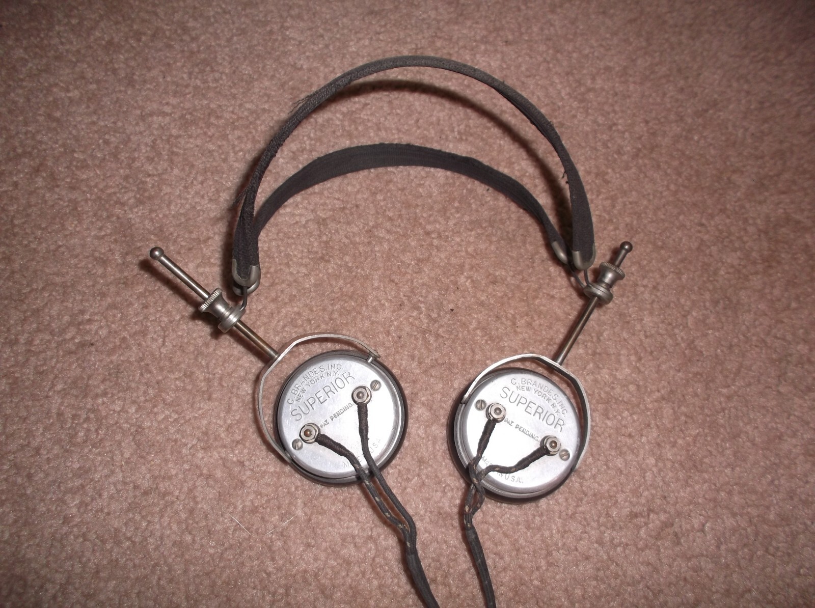 Vintage Brandes Superior Headset Headphone Receiver Great Shape FREE SHIPPING