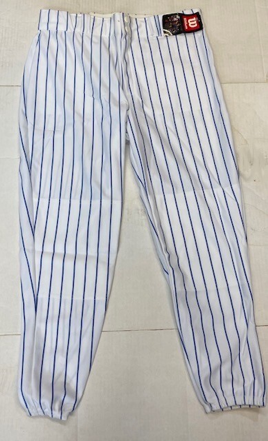 Wilson A4382 White/Royal Pinstripe Baseball Pants Adult