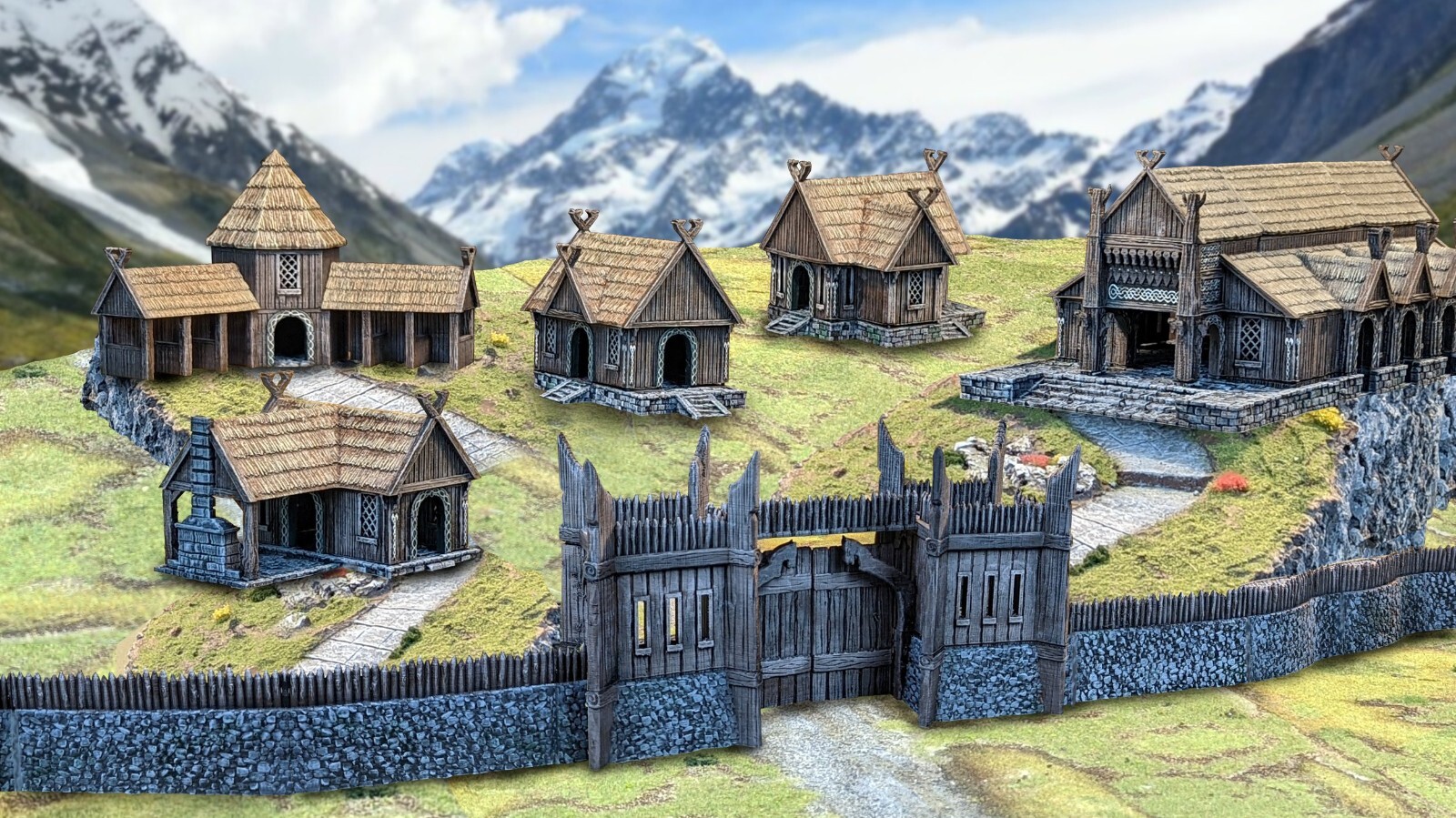 Villagers House Ruined-Kingdom of Saxonia-Rohan 28mm Tabletop Terrain LOTR MESBG
