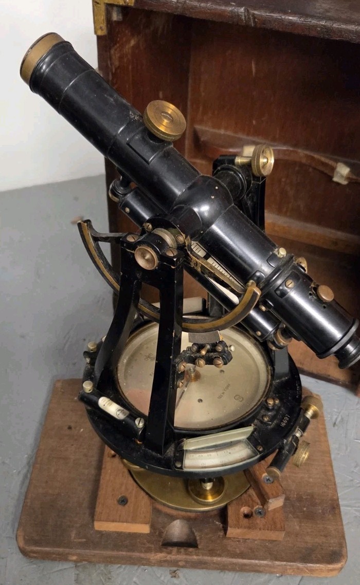 RARE Keuffel & Esser Co. EARLY 1900s Twisted-Frame Surveying Transit Antique