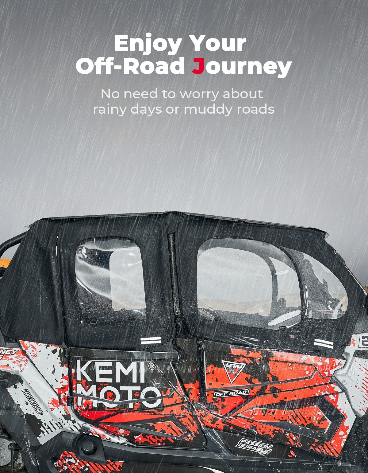 UTV Upper Door Framed Cab Enclosure for Polaris RZR XP 4 1000 XP 4 Turbo 2019-23