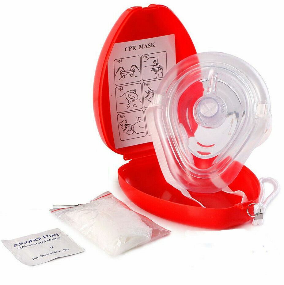 Adult/Child CPR Pocket Resuscitator Rescue Mask + 2 keychain cpr face shield