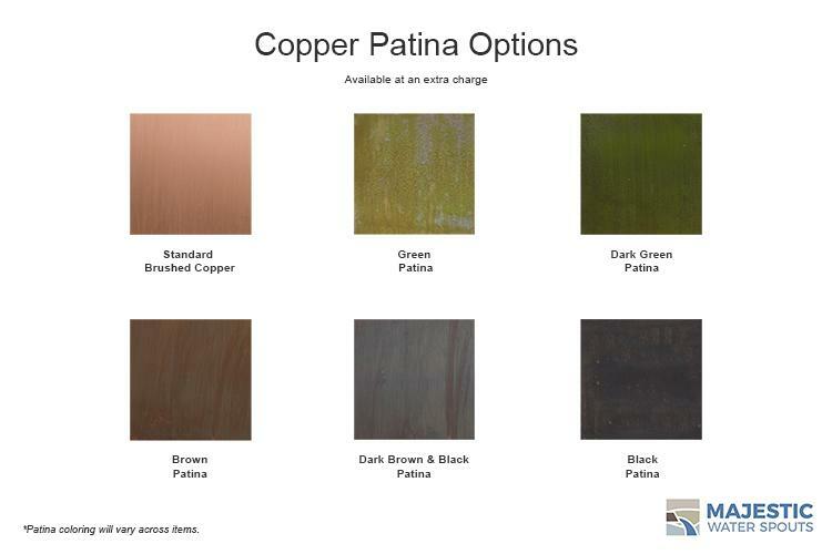 Nakano 18" Open Top Water Fountain or Pool/Spa Waterfall Spillway in Copper