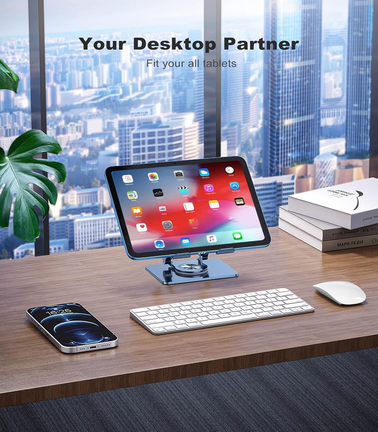 Portable Stand Ergonomic Metal Aluminum Adjustable Tablet Phone Holder Foldable