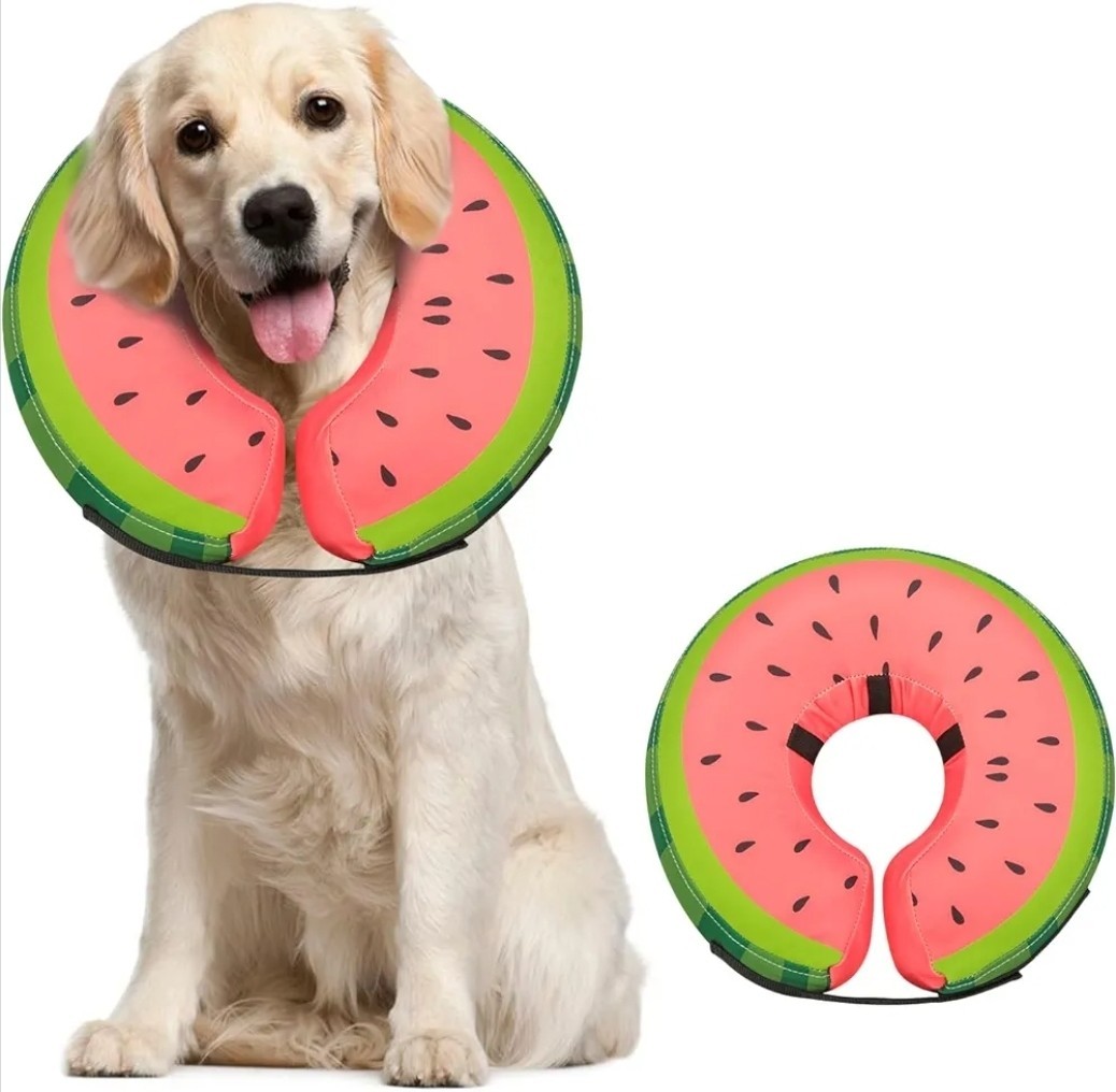Soft Inflatable Dog Cone, Donut E-Collar Alternative for After Surgery size L