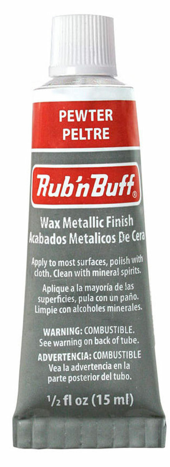 Amaco Rub 'N Buff Wax Metallic Finish, Pewter, 0.5-Fluid Ounce