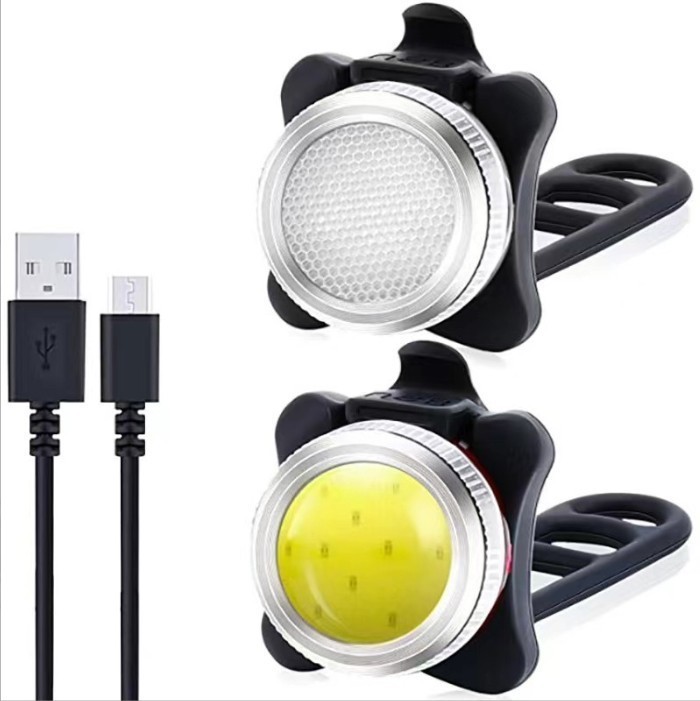 4PCS Mountain Bike Lights USB Rechargeable Bicycle LED Torch Front Rear Lamp Set