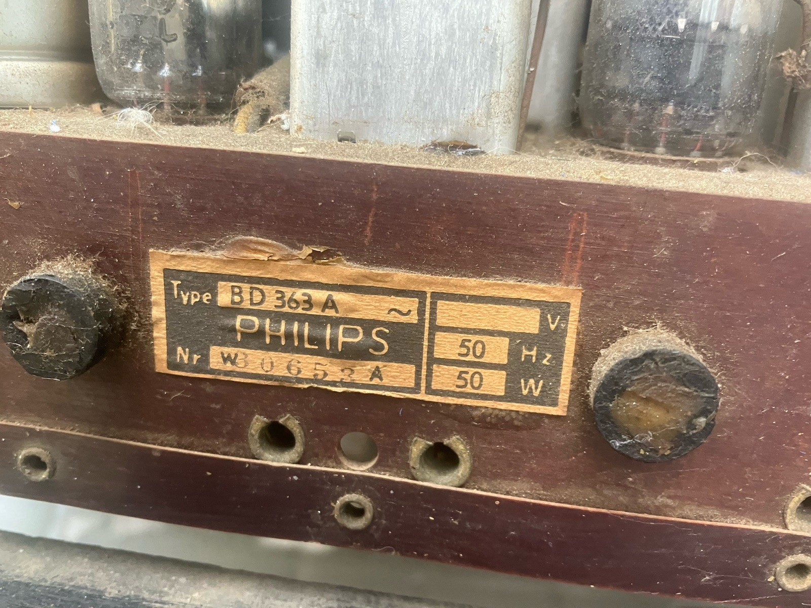 Vintage Philips Sagitta BD 363 A Wood Radio