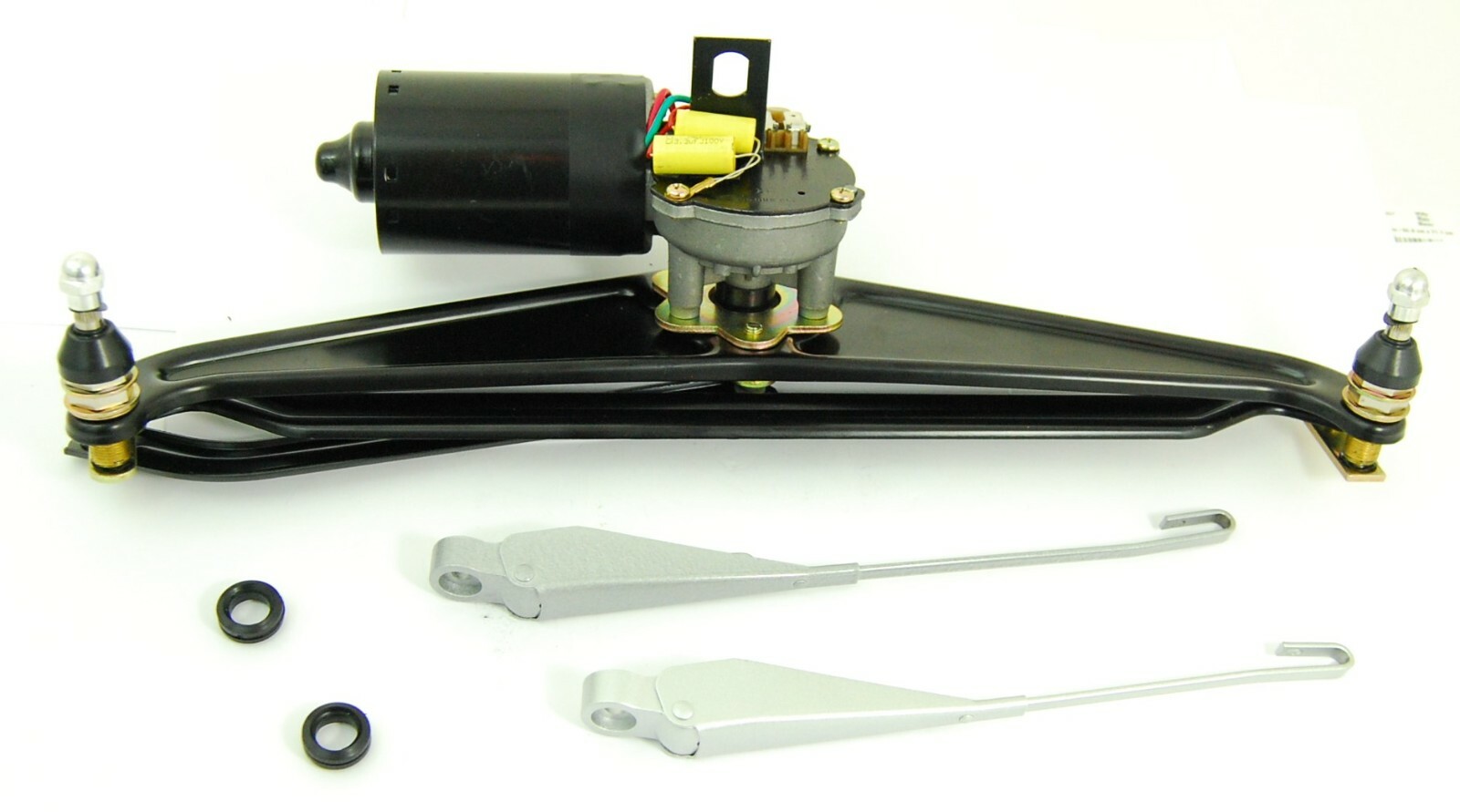 Wiper Motor Assembly Kit Silver Arms & Grommets Fits Type1 Bug & Super Beetle