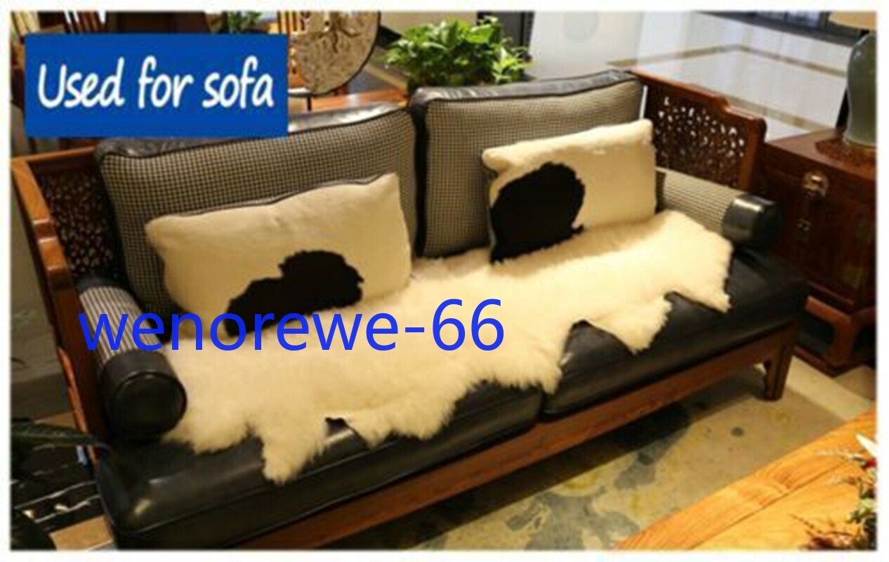 US STOCK 100% Genuine Sheepskin Fluffy Fur Rug 24"*39" Windward Natural Soft Mat