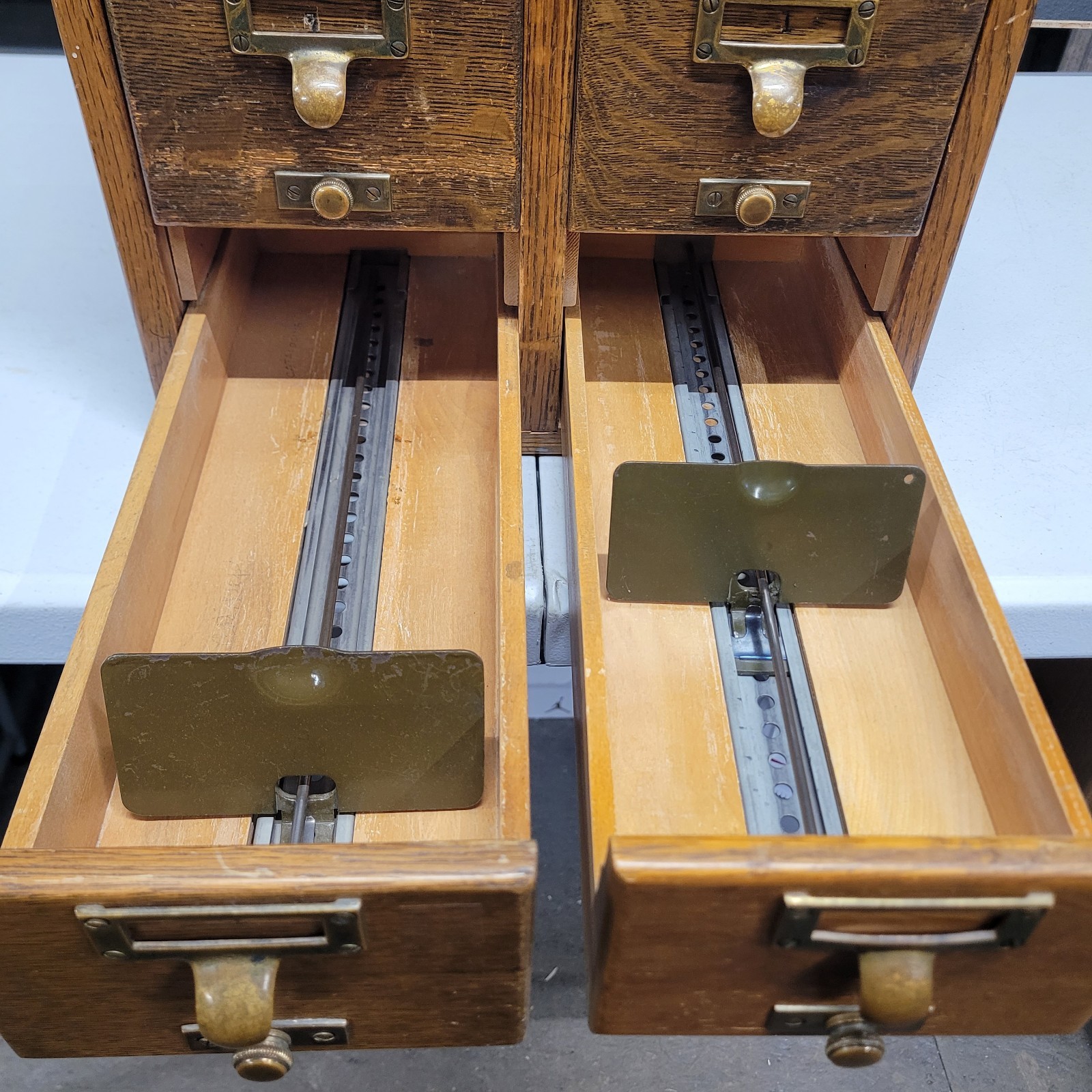 Vintage Remington Rand 6 Drawer Library Card Catalog File Cabinet Oak Solid