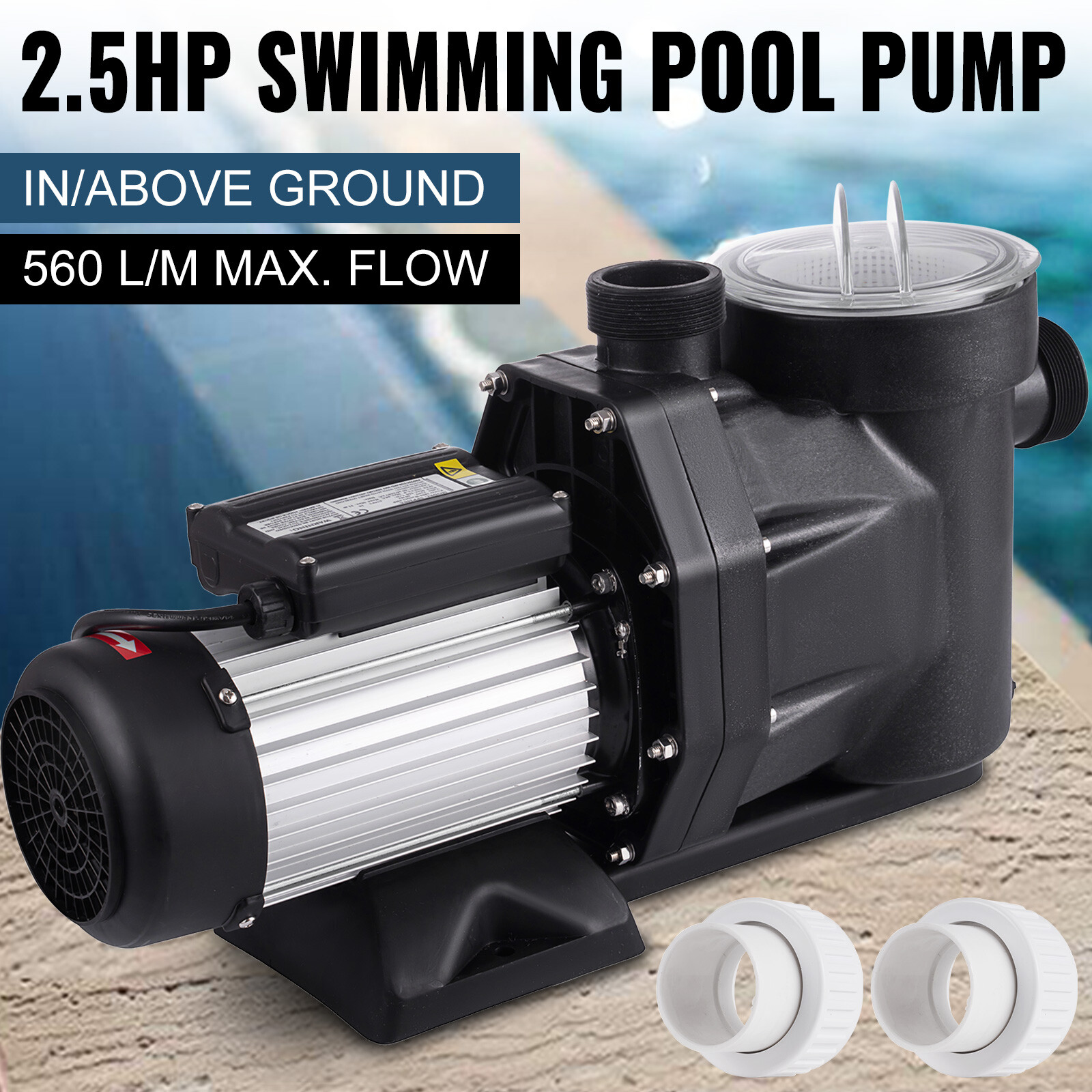 2.5HP In/Above Ground Swimming Pool Pump Motor Hayward w/ Strainer 1850W 8800GPH