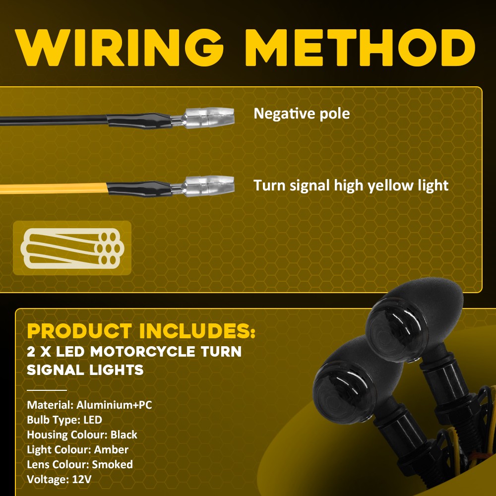 Bullet Amber Turn Motorcycle Black Signals Blinker Lights For Harley Sportster