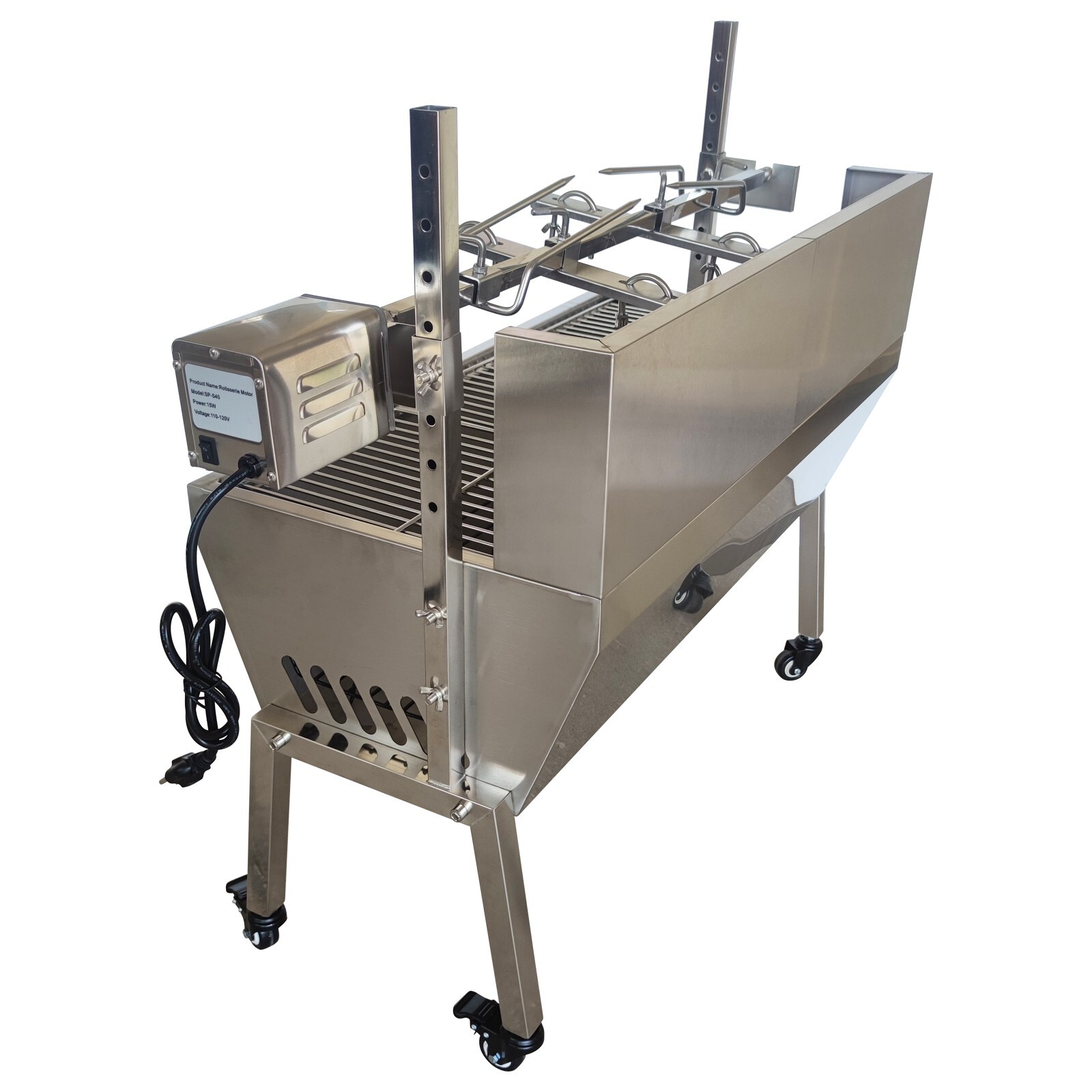 35" BBQ Grill Pig Whole Lamb Grill Motor Rotisserie Kit Electric Spit Roaster