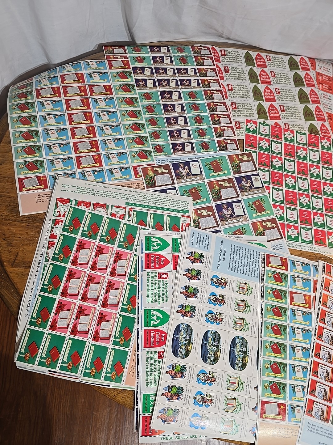 Vintage Religious SEAL STAMP Sheets lot