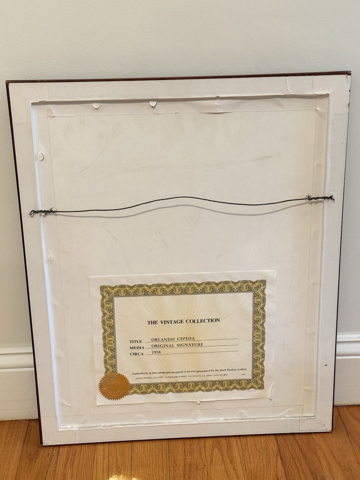 Orlando Cepeda Personally Owned 1958 SF Giants Photo Autographed Framed Display