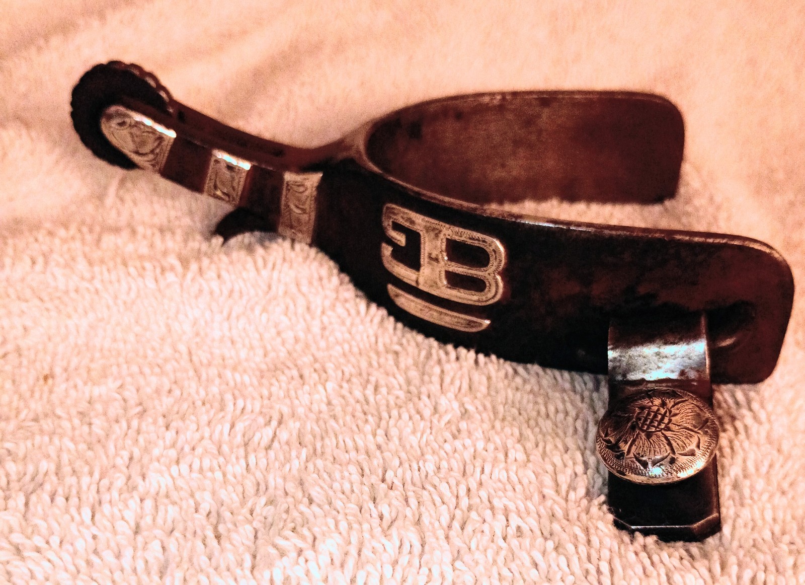 Nice Vintage Kurtis Rudelbach Hand Made Western Spurs Sterling Silver Mounted