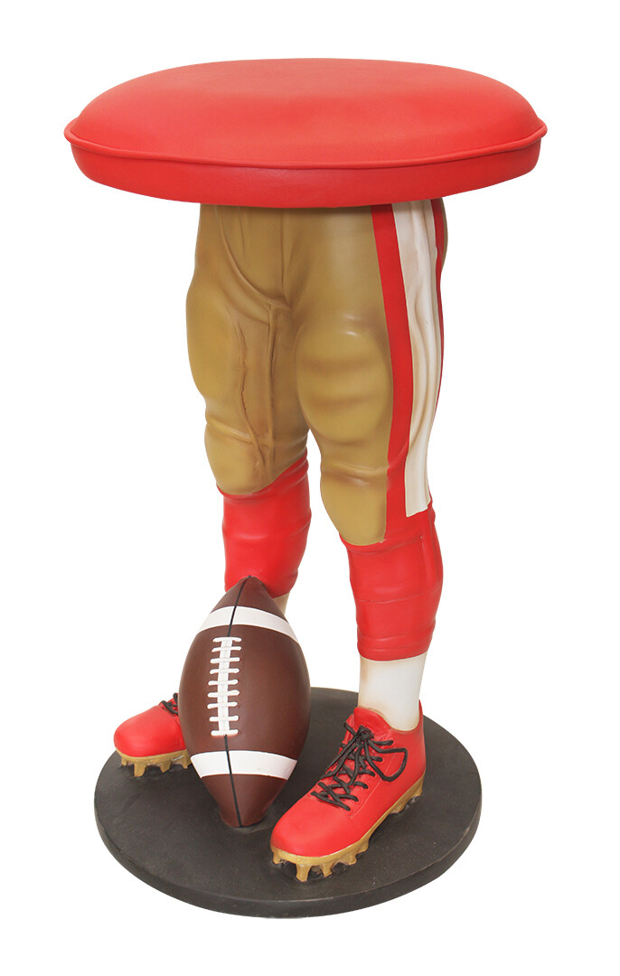 Football Stool - Sports Bar Stool Football Player in Red and Gold Uniform