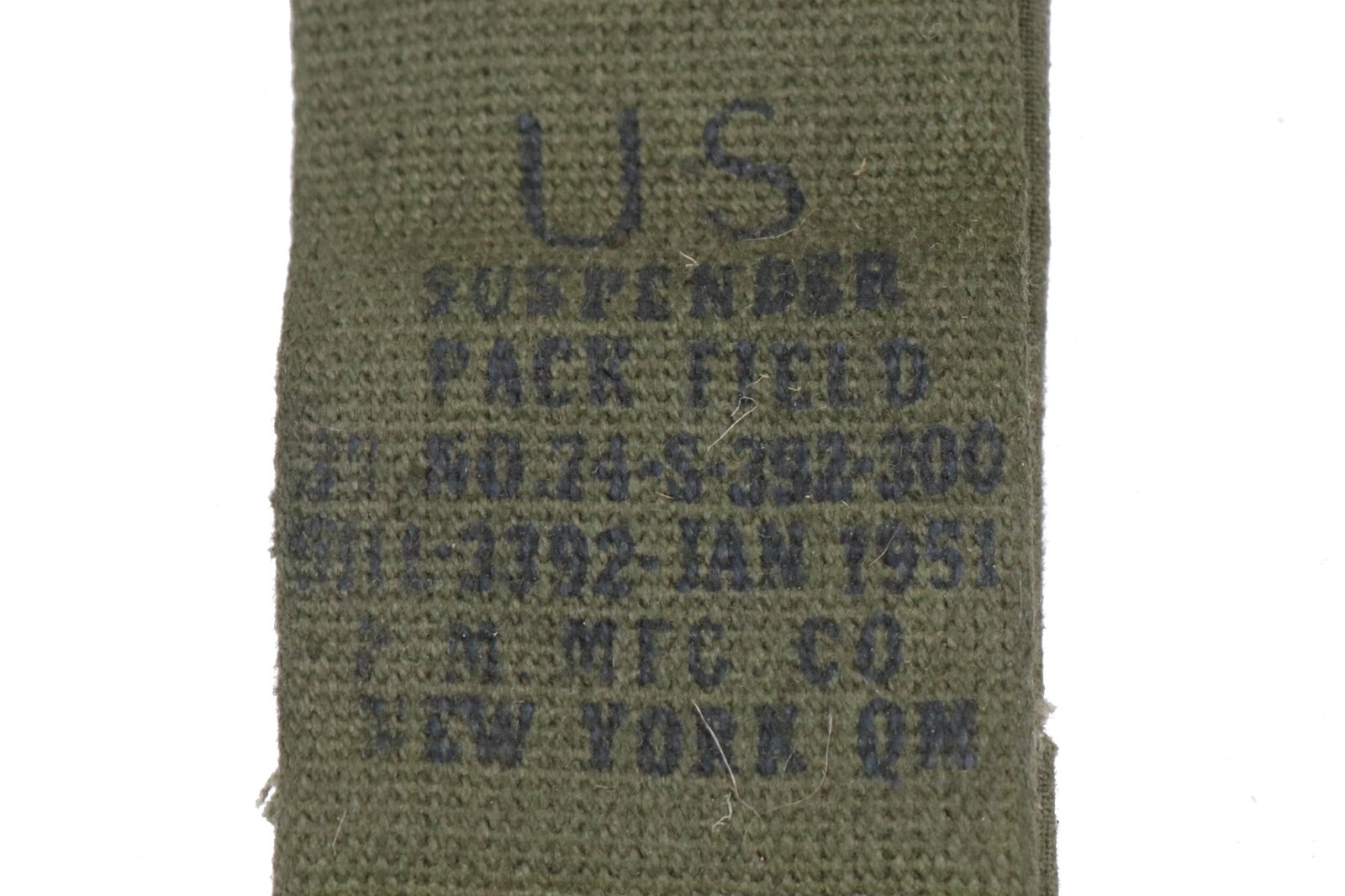 US Army WWII / Korean War M1945 Field Pack Suspenders OD Green M-45 M1944 WW2