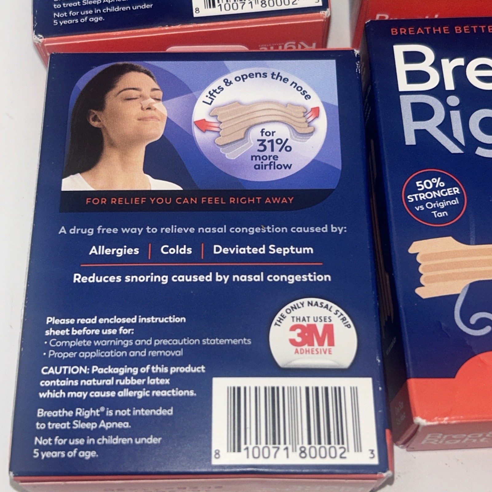 Breathe Right Extra Strength Nasal Strips LOT OF 4 104 Count Sleep Exercise Trav