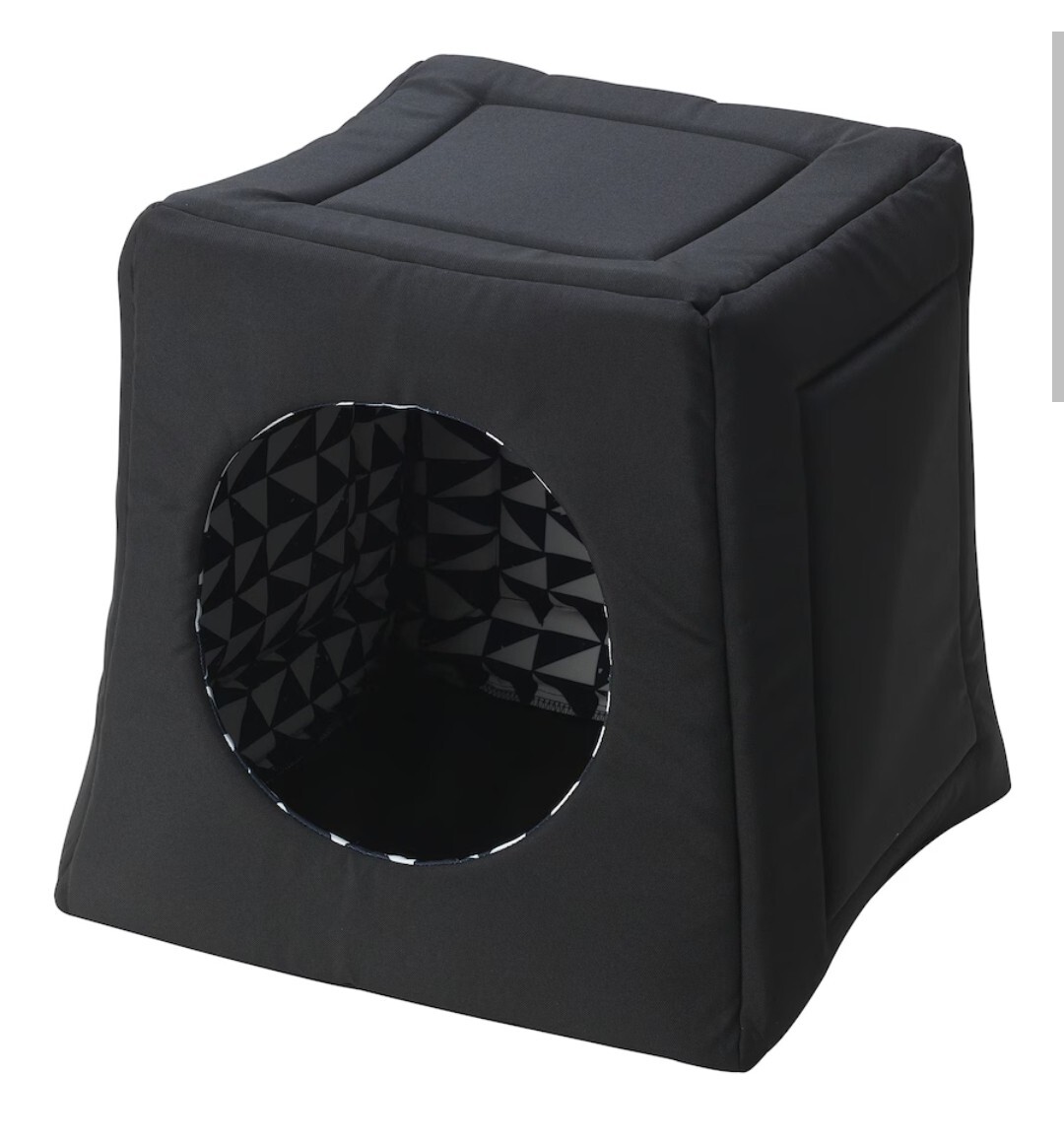 Ikea LURVIG Cat Dog Bed House Black 15x15x14.5 3-Way Design Hideaway OR Open Bed