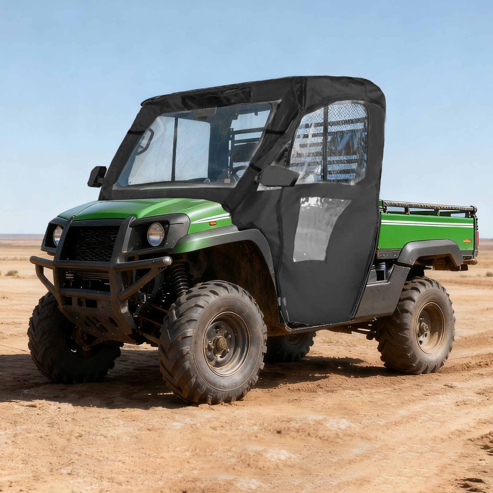 Black Soft Door UTV Cab Enclosure For Kawasaki Mule 600 610 4x4 XC 2005-2016