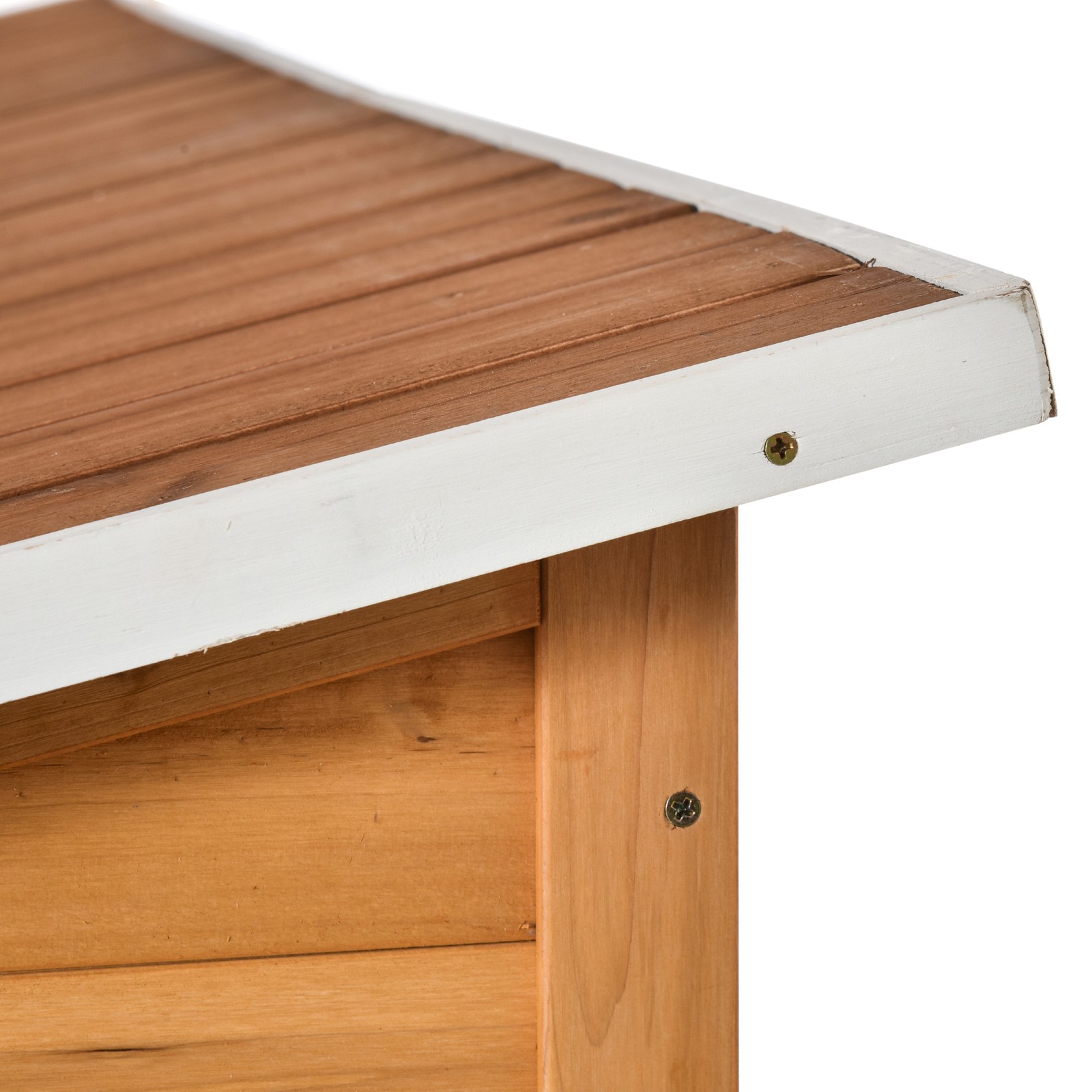 Kids Outdoor Wooden Playhouse Garden Games Cottage with Door Bench Blackboard