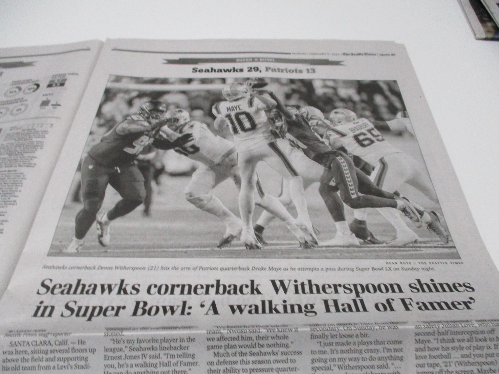 Seattle Seahawks Super Bowl Champs Full Newspaper, New