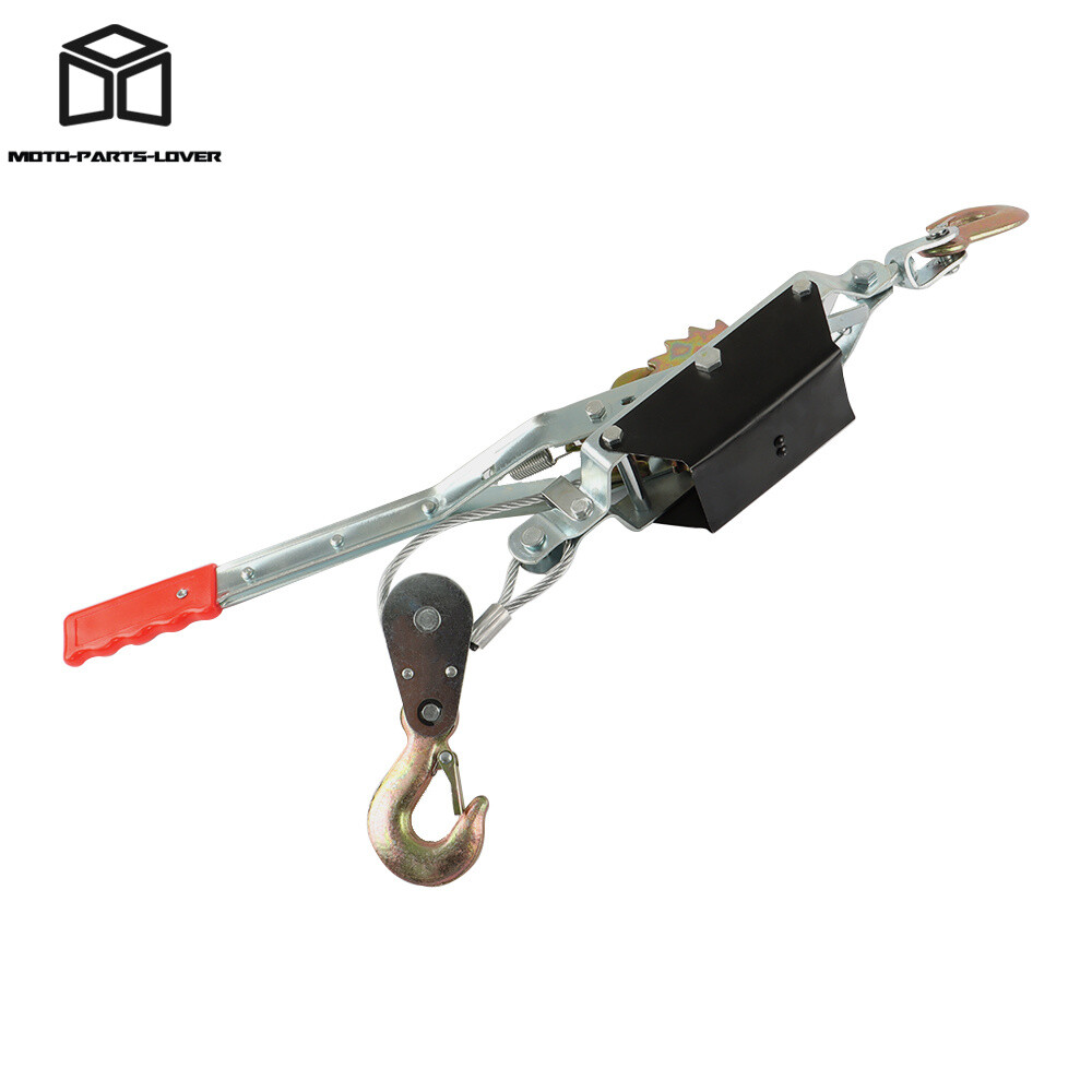 Come Along 2 Ton Winch Ratchet Dual Gear Power Puller w/2 Hooks Steel Cable