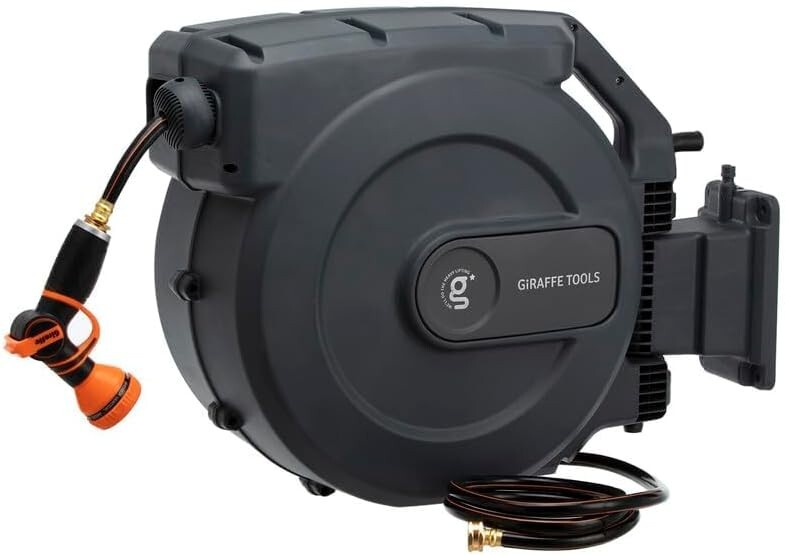 Giraffe Tools Retractable Garden Hose Reel 5/8 x 115 ft