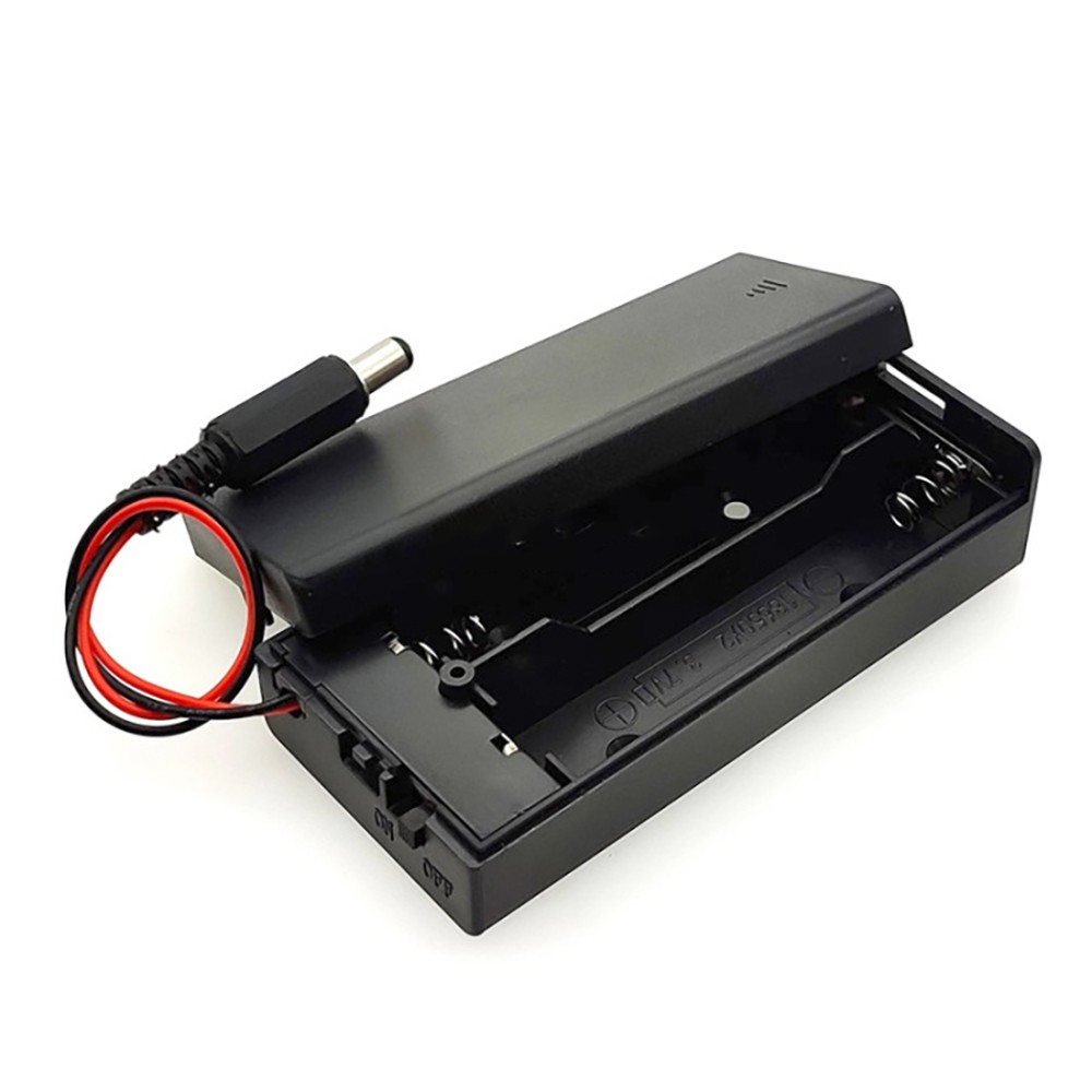 2 3 4x 18650 Battery Holder OPen/Enclosed Cell Case Box With DC Plug Wire Switch