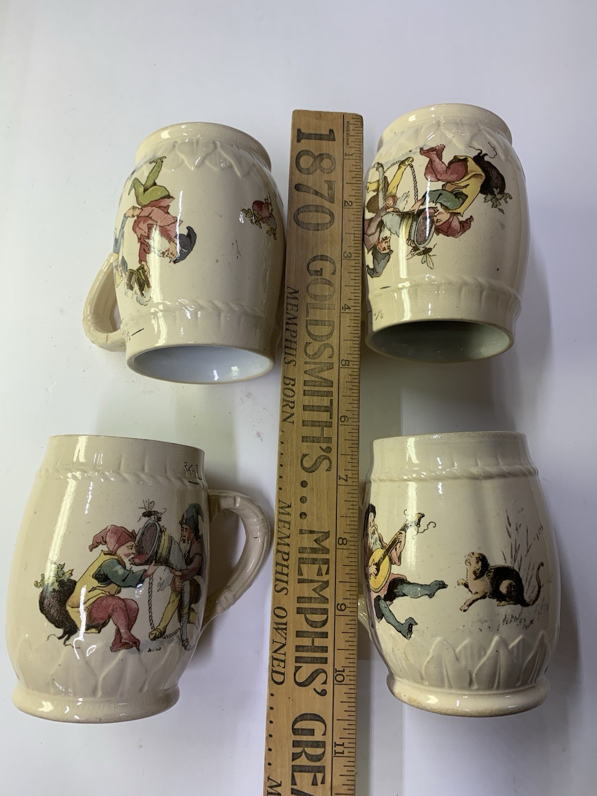 Antique Villeroy & Boch Mettlach Jug Mug Gnomes Read Description Geschutzt?