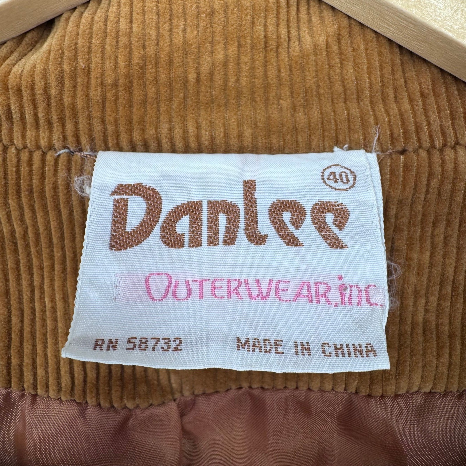 Vintage 70s Danlee Corduroy Sport Coat Blazer Brown Wide Wale Mens 40 Preppy Ivy