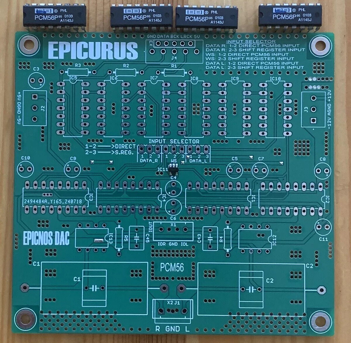 PCM56 NOS DAC PCB with 4xPCM56 J Grade and SMD Components Populated