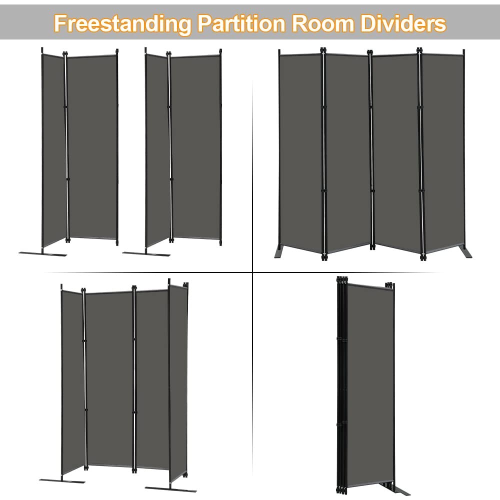 4 Panel Room Divider Screen 6Ft Tall Foldable Privacy Dividers Indoor Wall Pa...