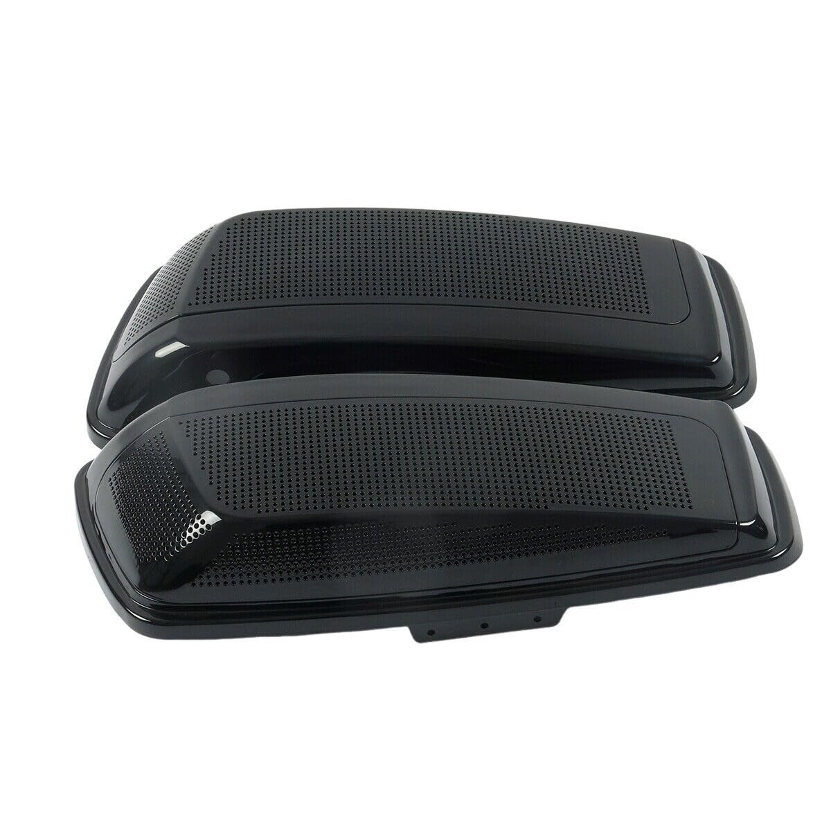 Black Dual 6x9 Saddlebag Speaker Lids for Harley Touring 2014-2024