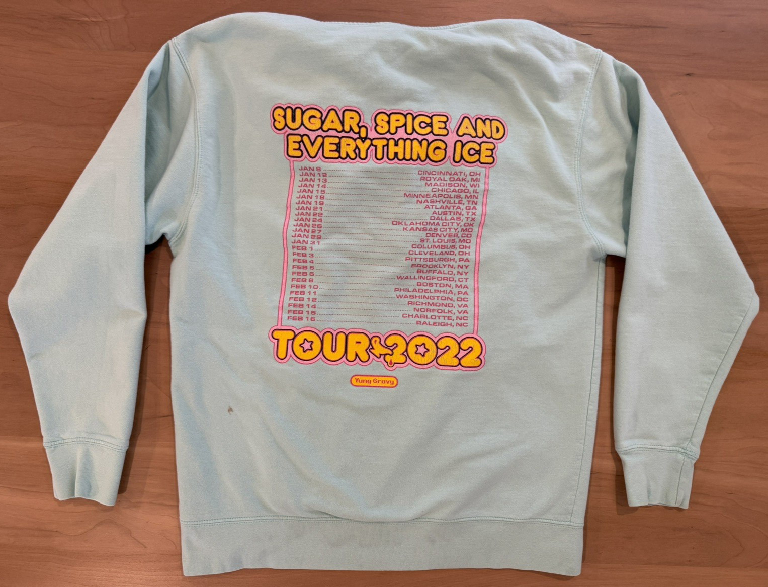 Yung Gravy Sugar Spice Everything Ice Tour 2022 Hoodie Rap Merch L Minnesota