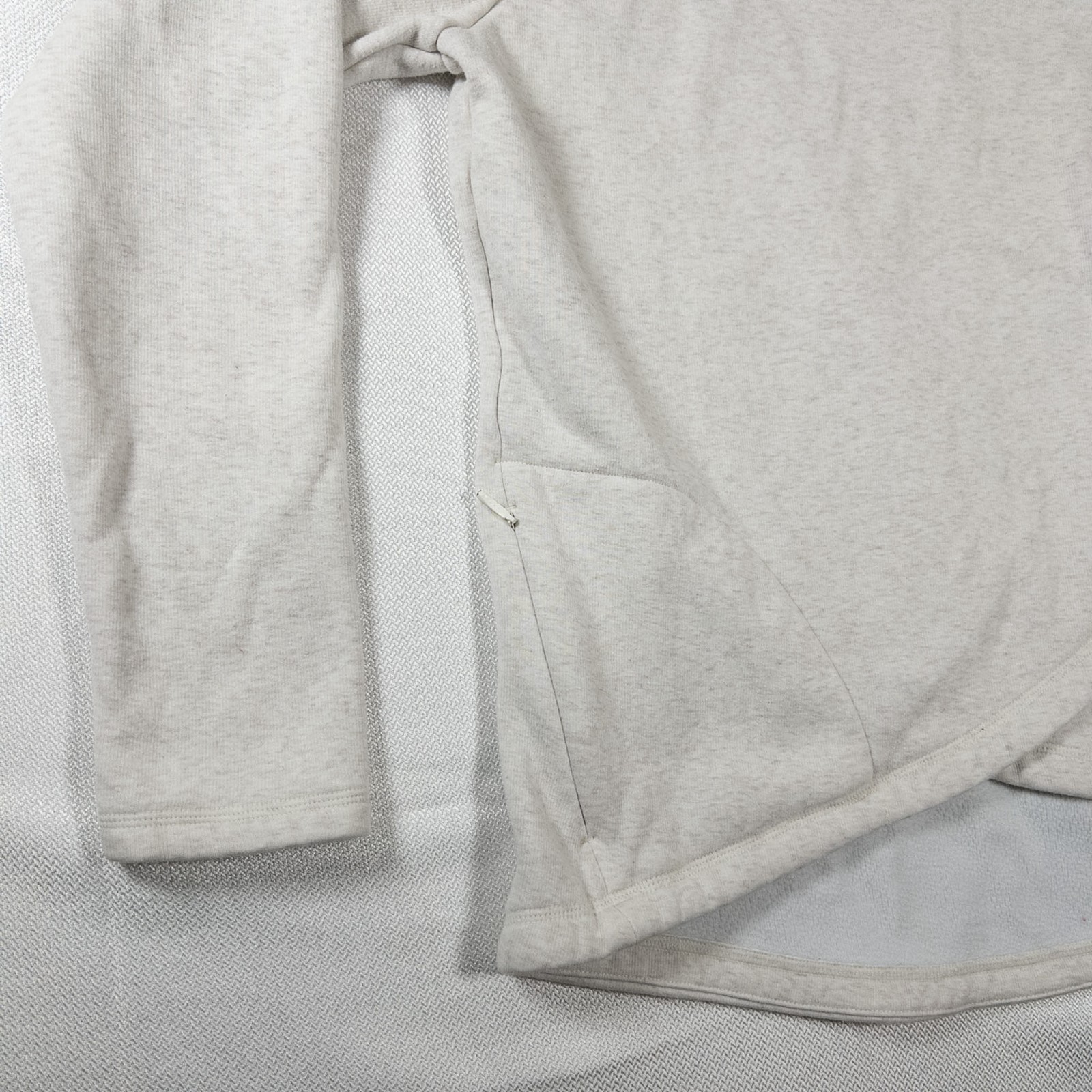 Athleta Cozy Karma Side Zip Funnel Neck Pullover Sweatshirt Size Small Oat