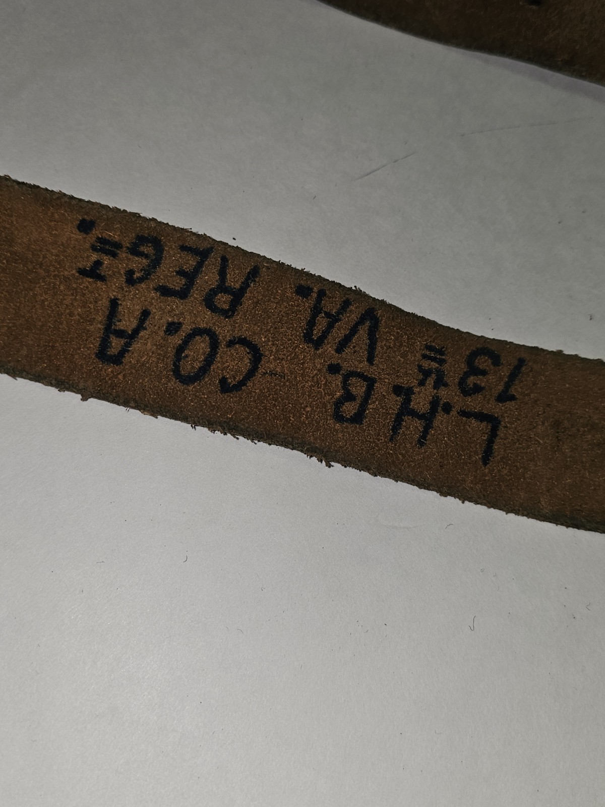 Oval Thin Brass Belt Buckle Marked 13th VA Regiment