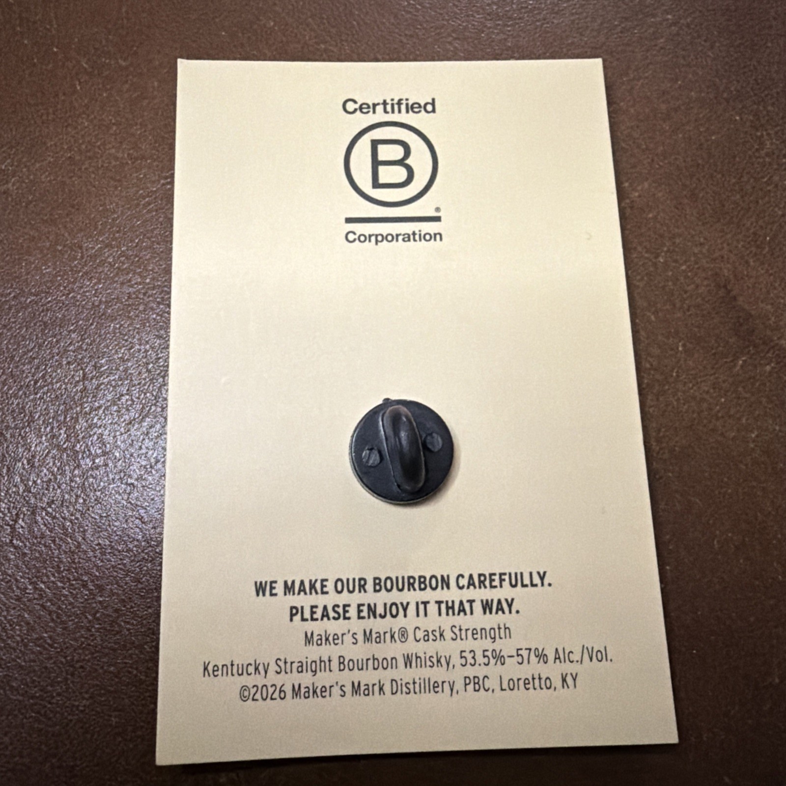 RARE Makers Mark Bourbon Whiskey Enamel Lapel Pin Cask Strength ￼￼