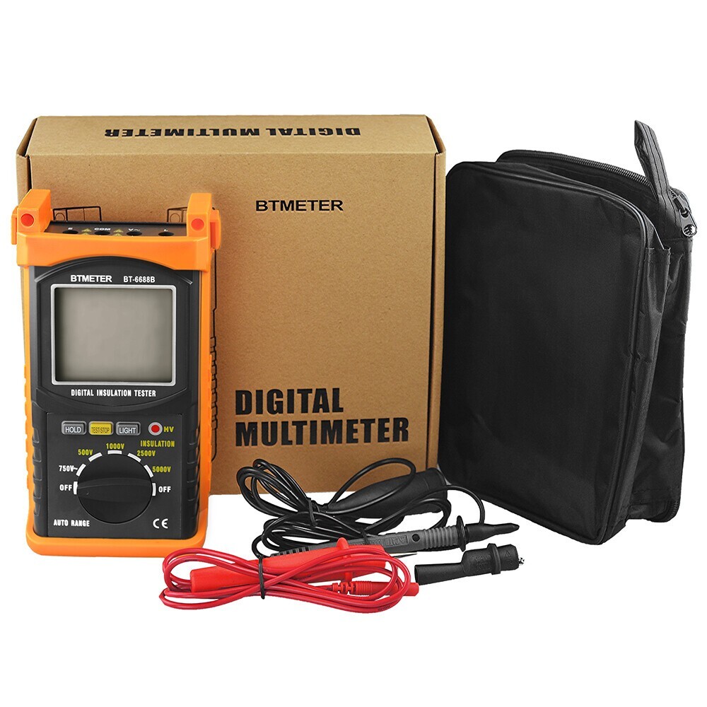 BT-6688B 500V/1000V/2500V/5000V Digital Insulation Resistance Tester Megohmmeter