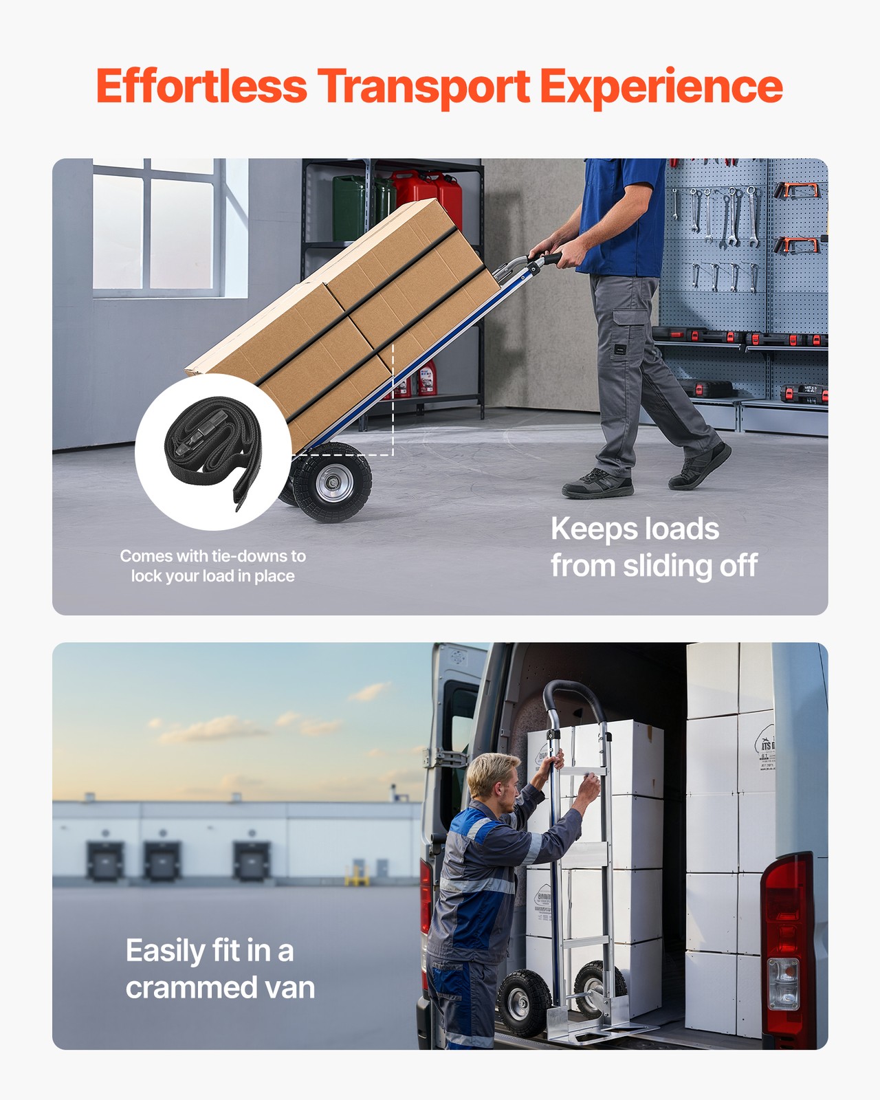 VEVOR Hand Truck 500 lbs Aluminum Alloy Heavy-Duty Hand Truck Dolly with Wheels