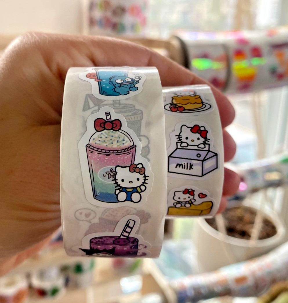 Hello Kitty and Friends Stickers Off The Roll: Hello Kitty, Kuromi+ You Choose!