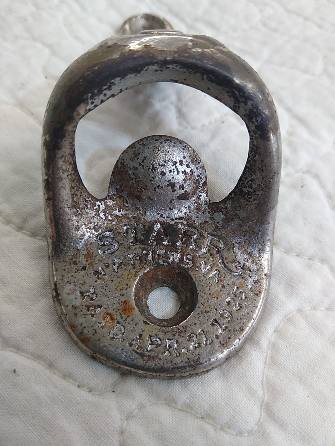 Vintage 1925 Orange Crush Wall Mount Bottle Opener - Starr - Brown Mfg. Co. 